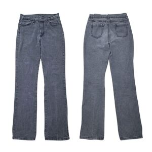 DG2 Diane Gilman Stretch Fade Black Wash Straight Leg Jeans Size 8 Tall